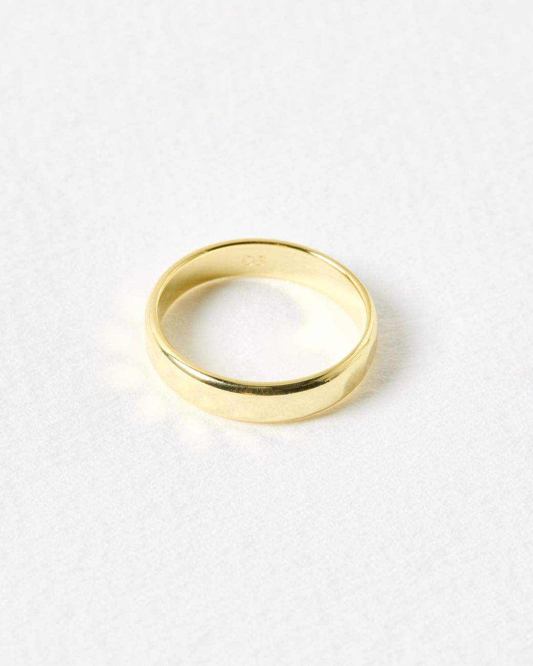 Oliver Bonas White Donna Disco Faceted Stacking Ring, Size 50