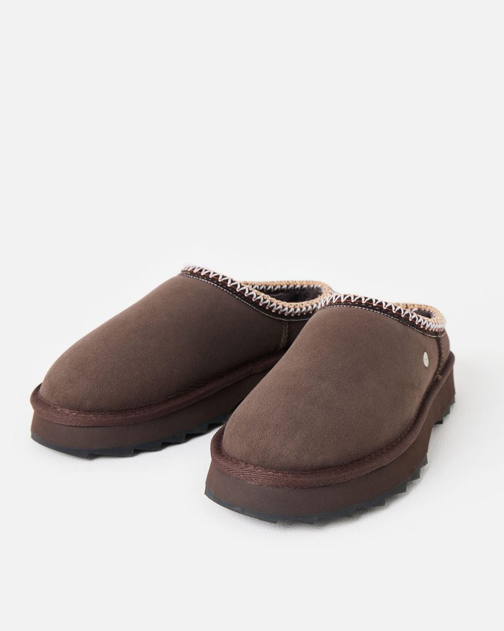 EMU Brown Sharky Scuff Chocolate Sheepskin Mules, Size 3