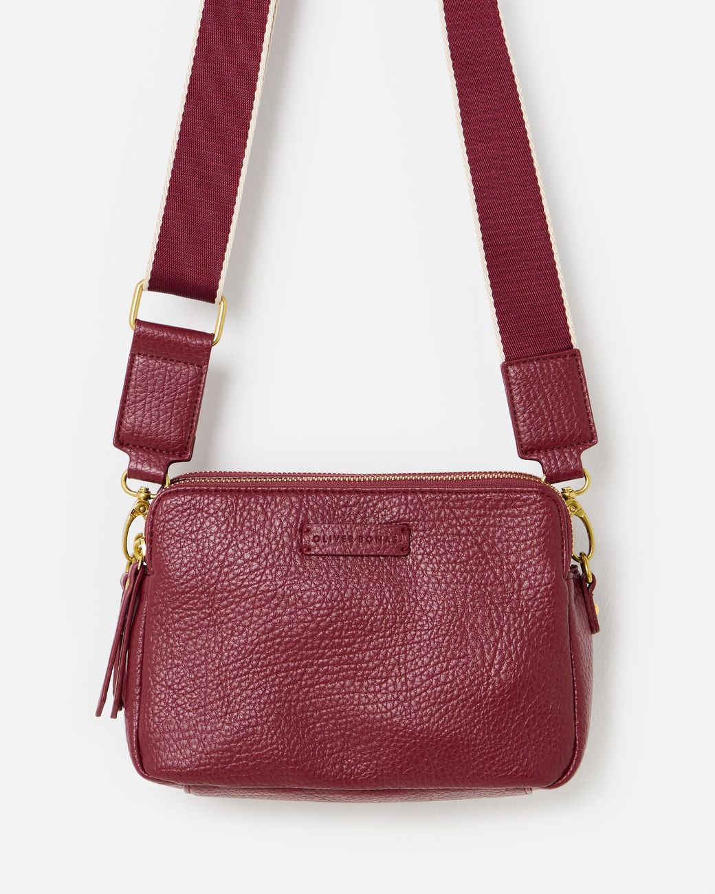 Oliver Bonas Red Isla Burgundy Crossbody Bag