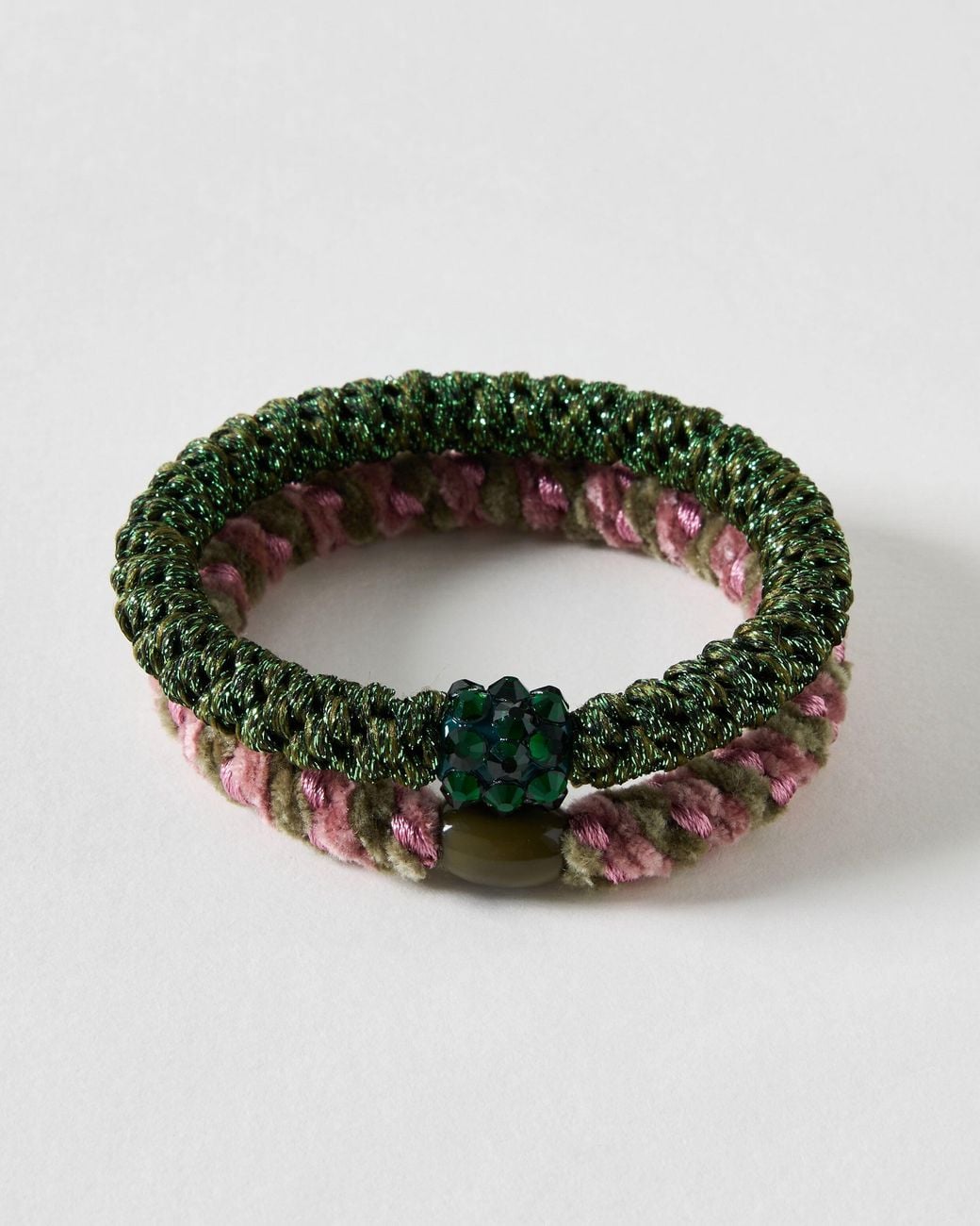 Oliver Bonas Green Essie & Pink Hair Bands Set Of Two