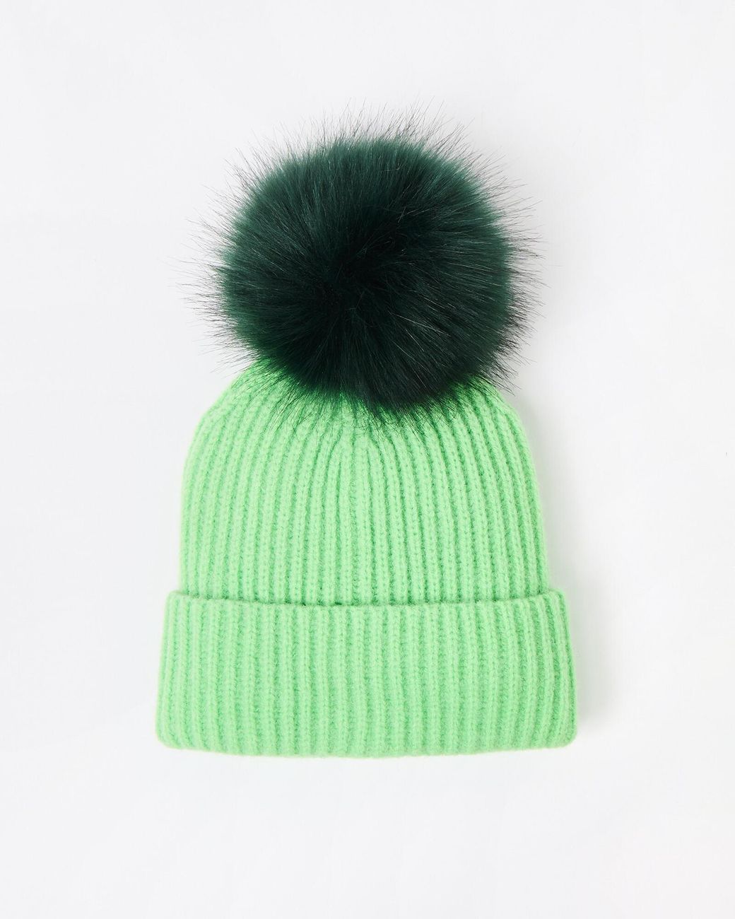 Oliver Bonas Green Light Knitted Pom Pom Bobble Hat