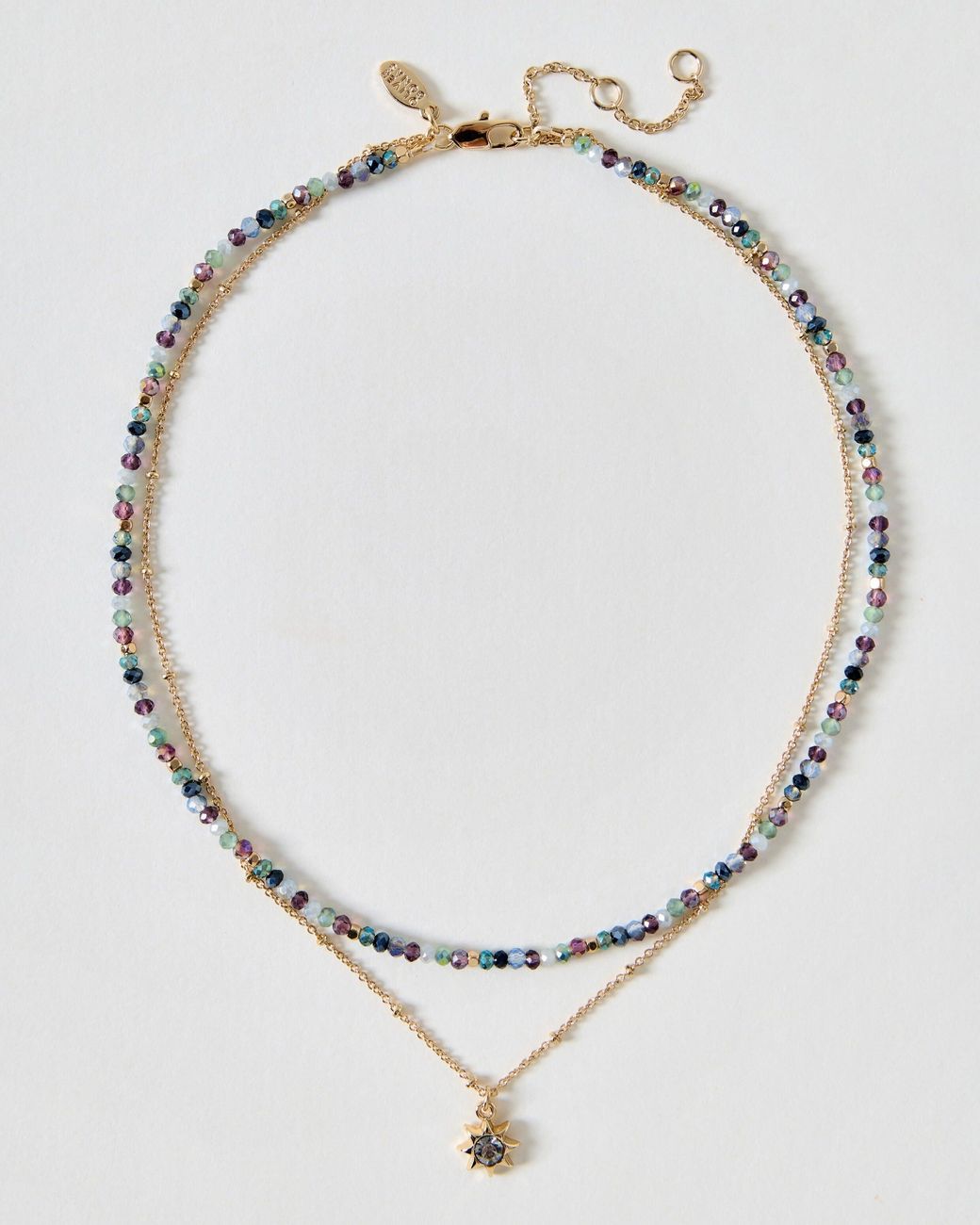 Oliver Bonas Metallic Elodie Beaded Star Layered Necklace