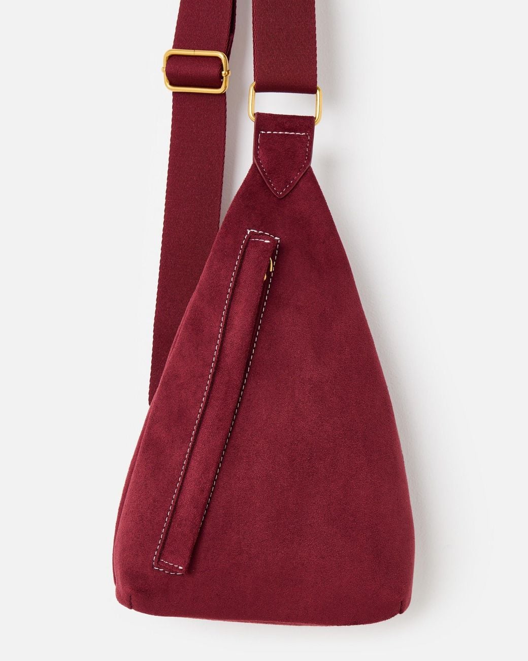 Oliver Bonas Red Brooke Burgundy Faux Suede Belt Bag
