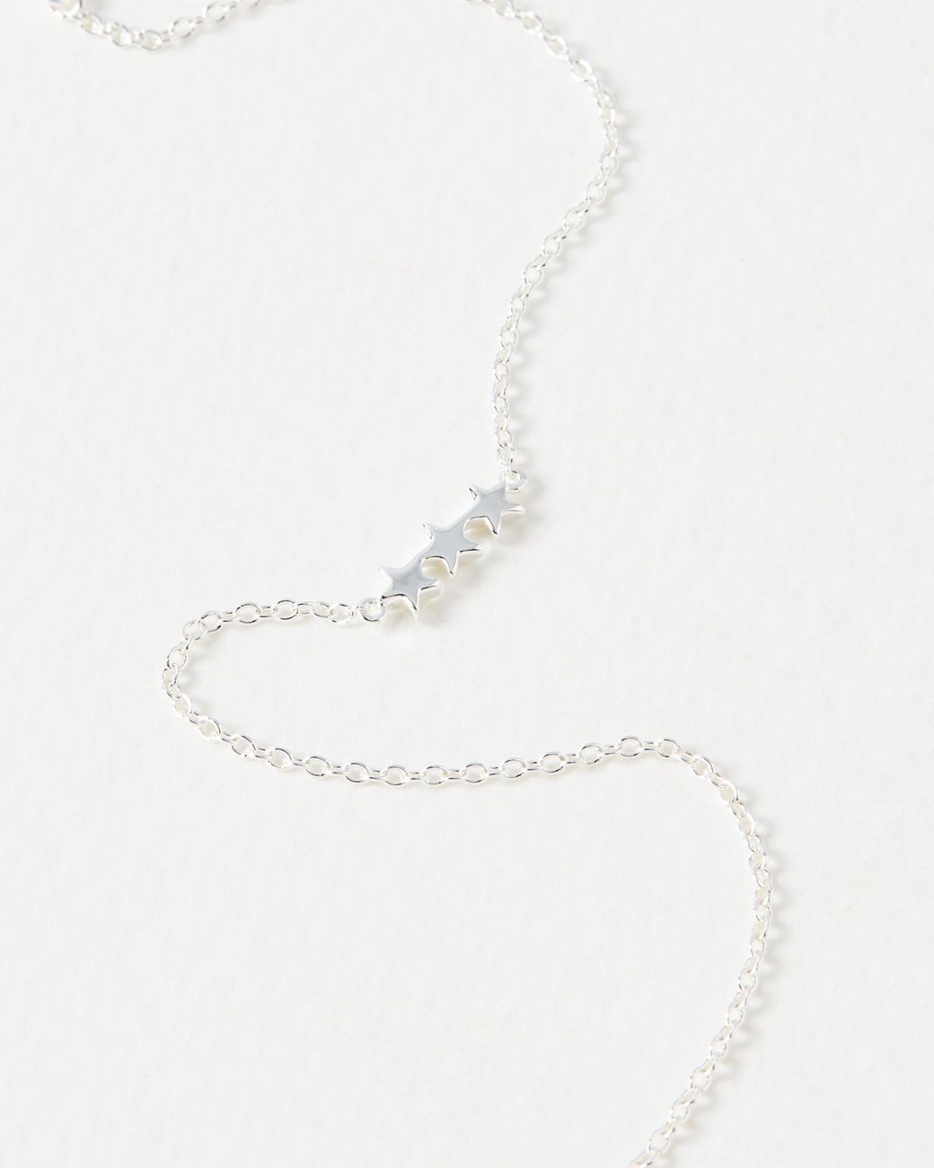 Oliver Bonas White Triple Star Chain Bracelet