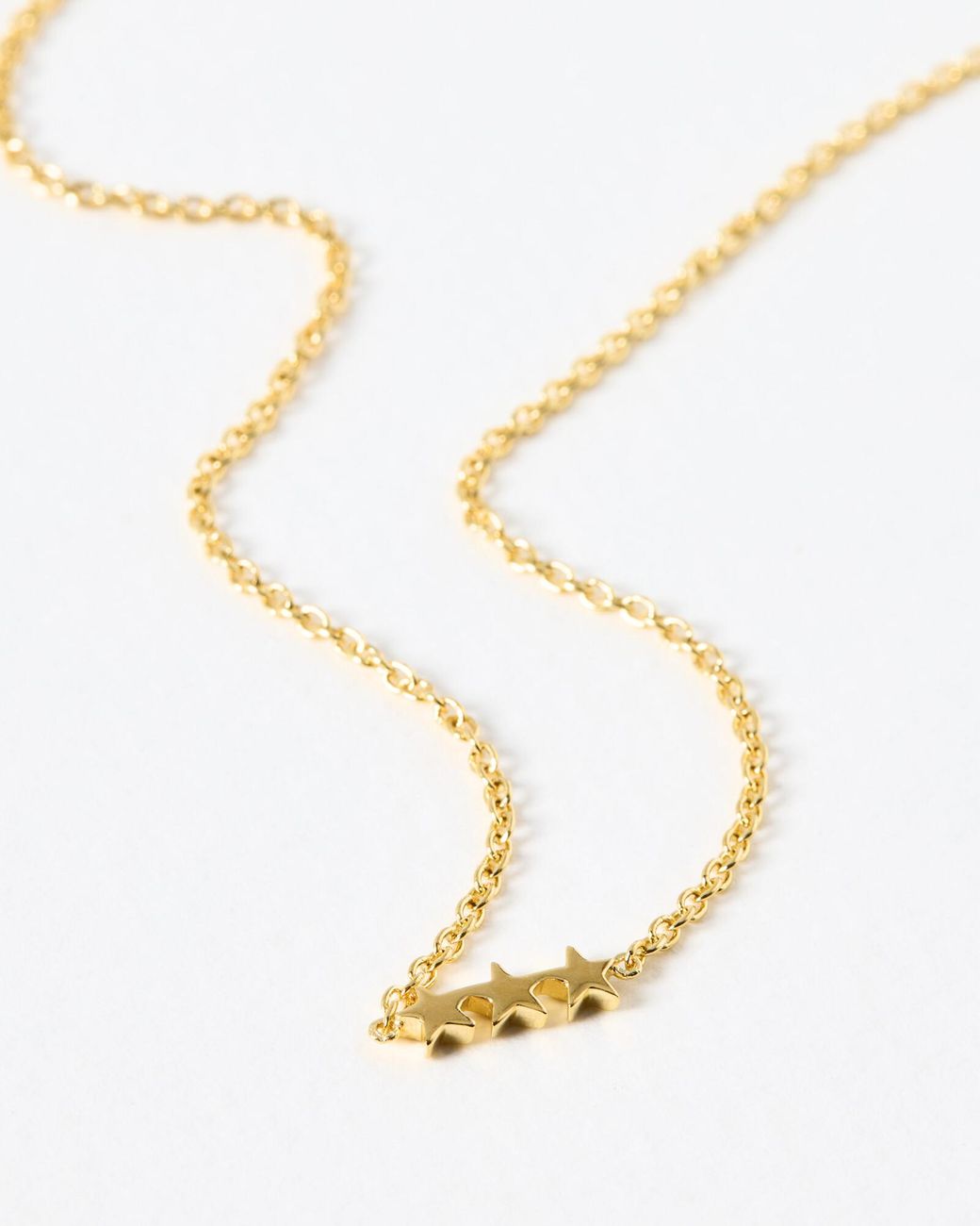 Oliver Bonas Metallic Triple Star Chain Necklace