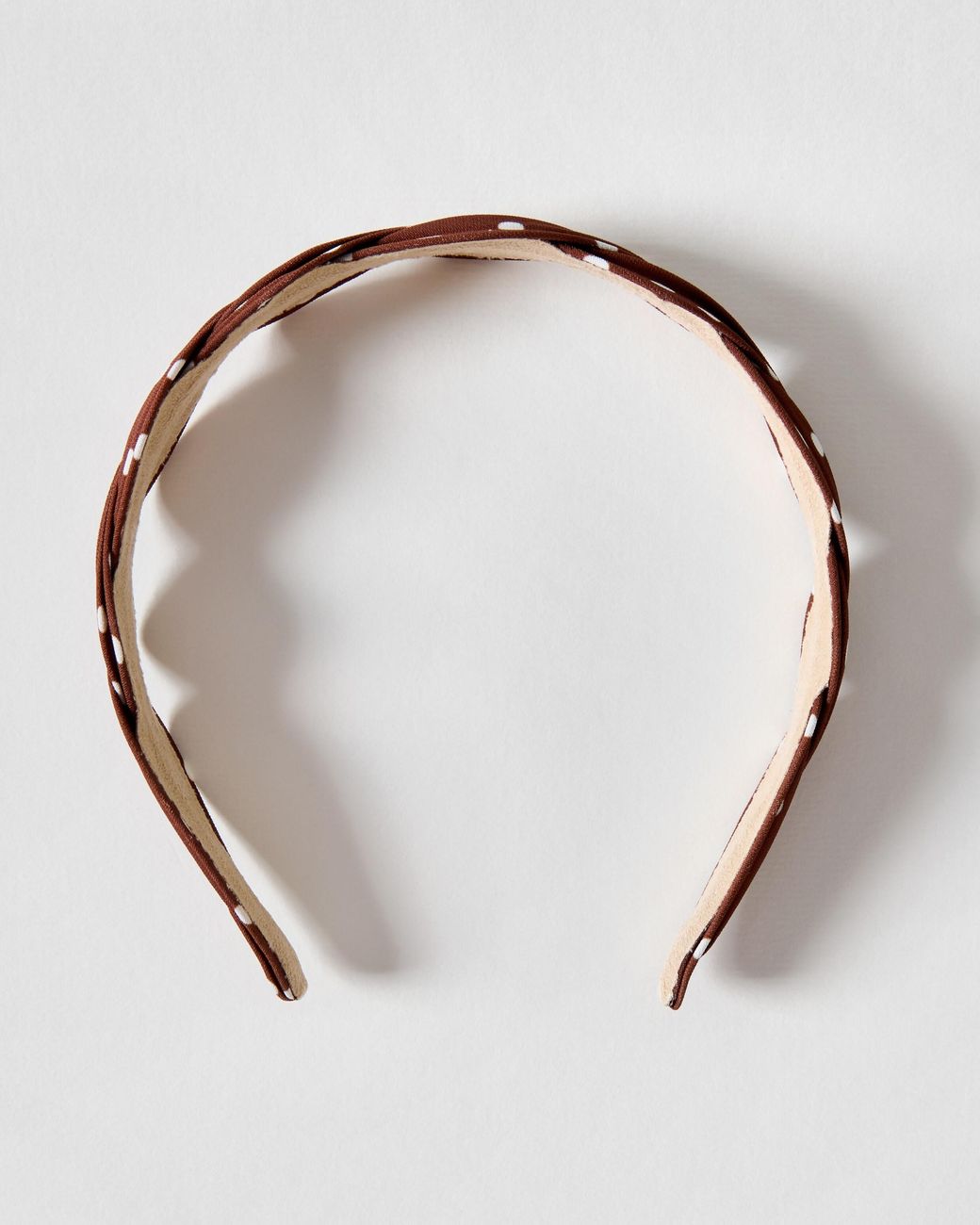 Oliver Bonas Brown Vivienne Polka Dot Thin Esmerelda Headband
