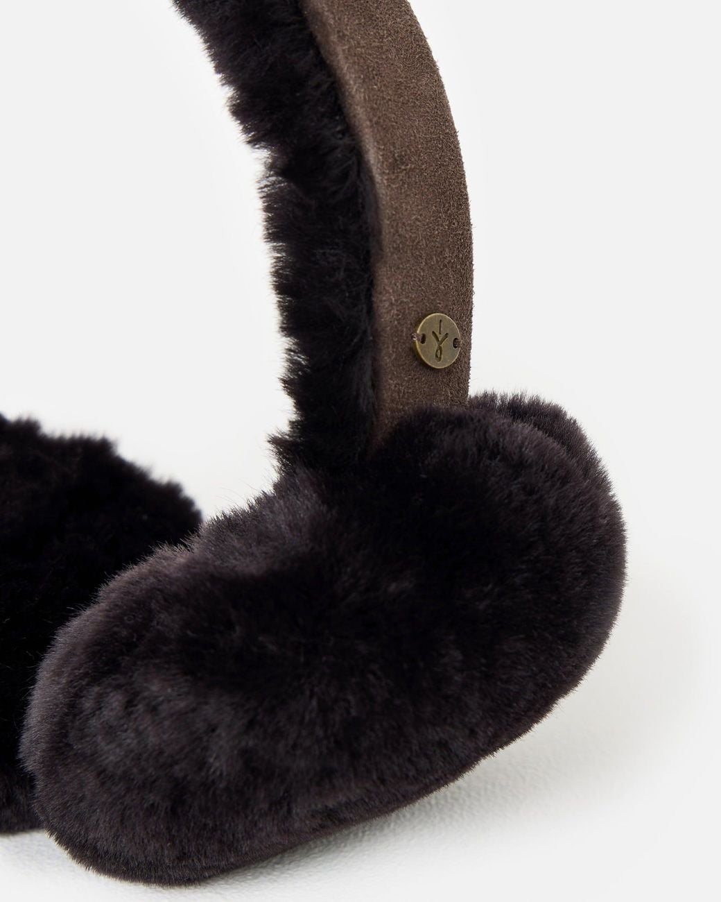 EMU Black Angahook Chocolate Brown Sheepskin Earmuffs