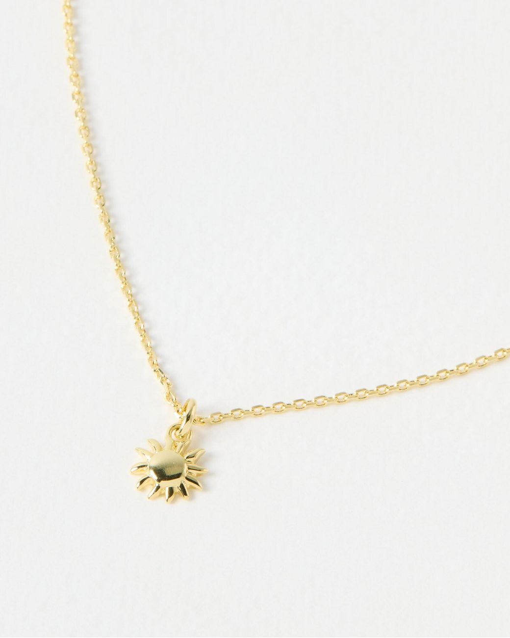 Oliver Bonas White Elio Sun Charm Pendant Necklace