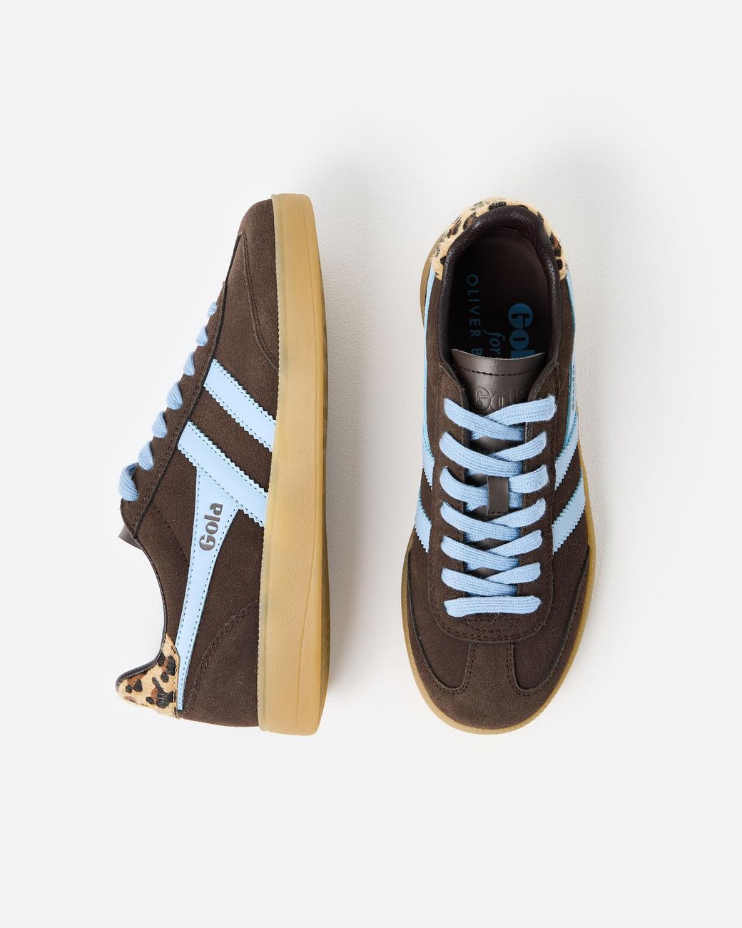 Gola Blue X Ob Exclusive Viper Chocolate & Leopard Print Trainers, Size Uk 3