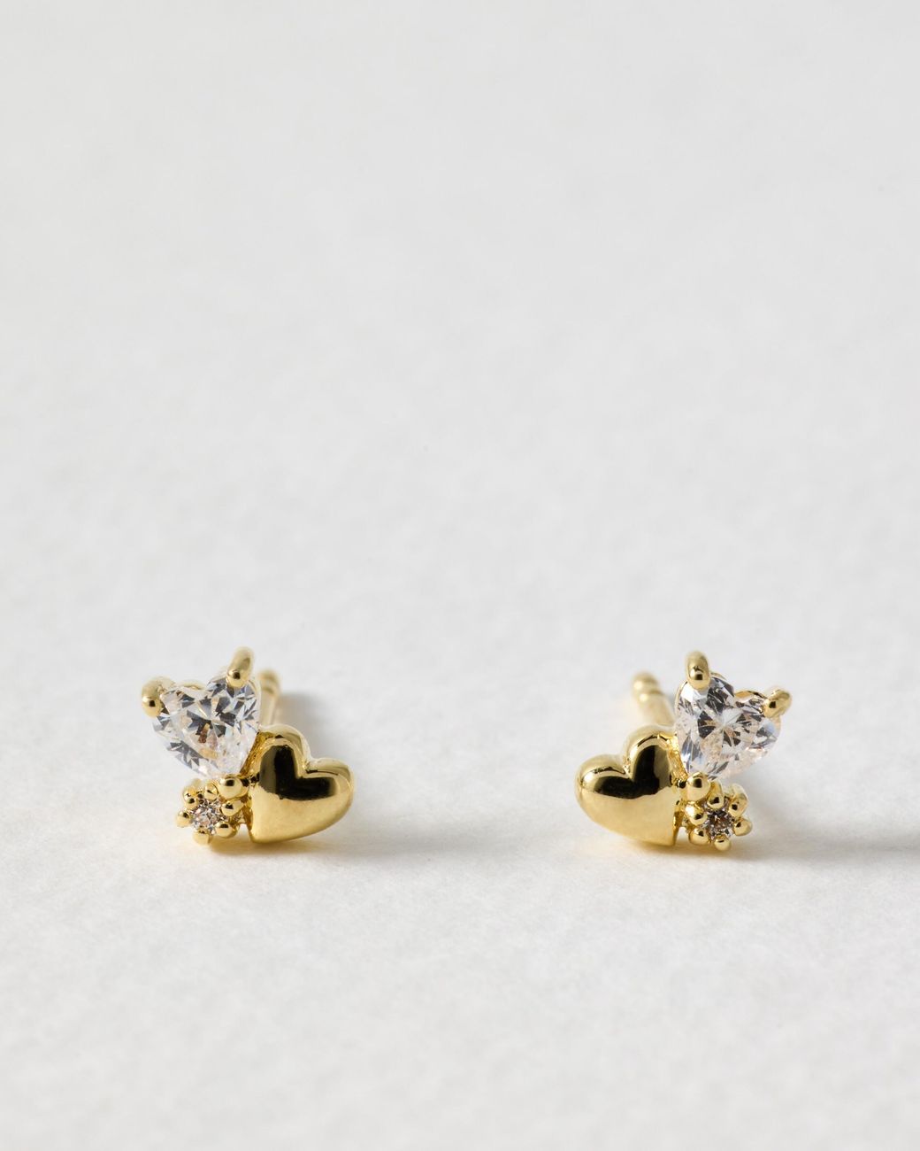 Oliver Bonas Metallic Estelle Heart Cluster Stud Earrings