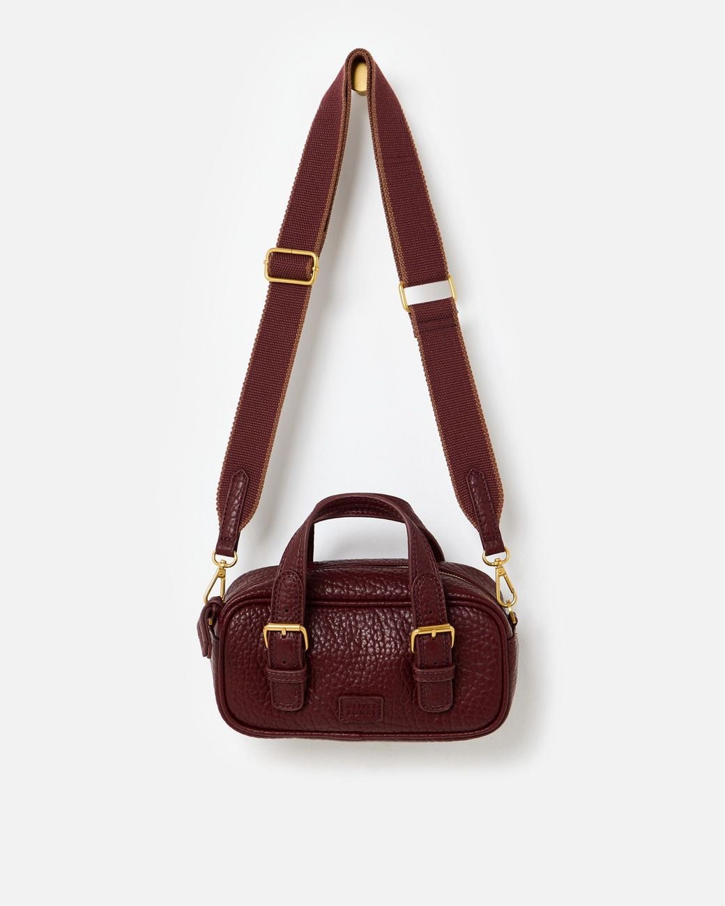 Oliver Bonas Red Sara Burgundy Buckle Crossbody Bag