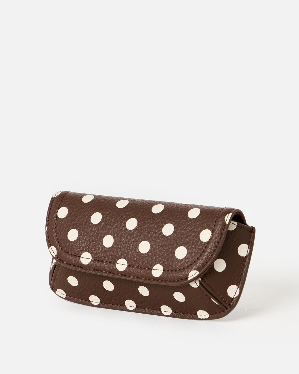 Oliver Bonas Brown Carly Chocolate Polka Dot Sunglasses Case