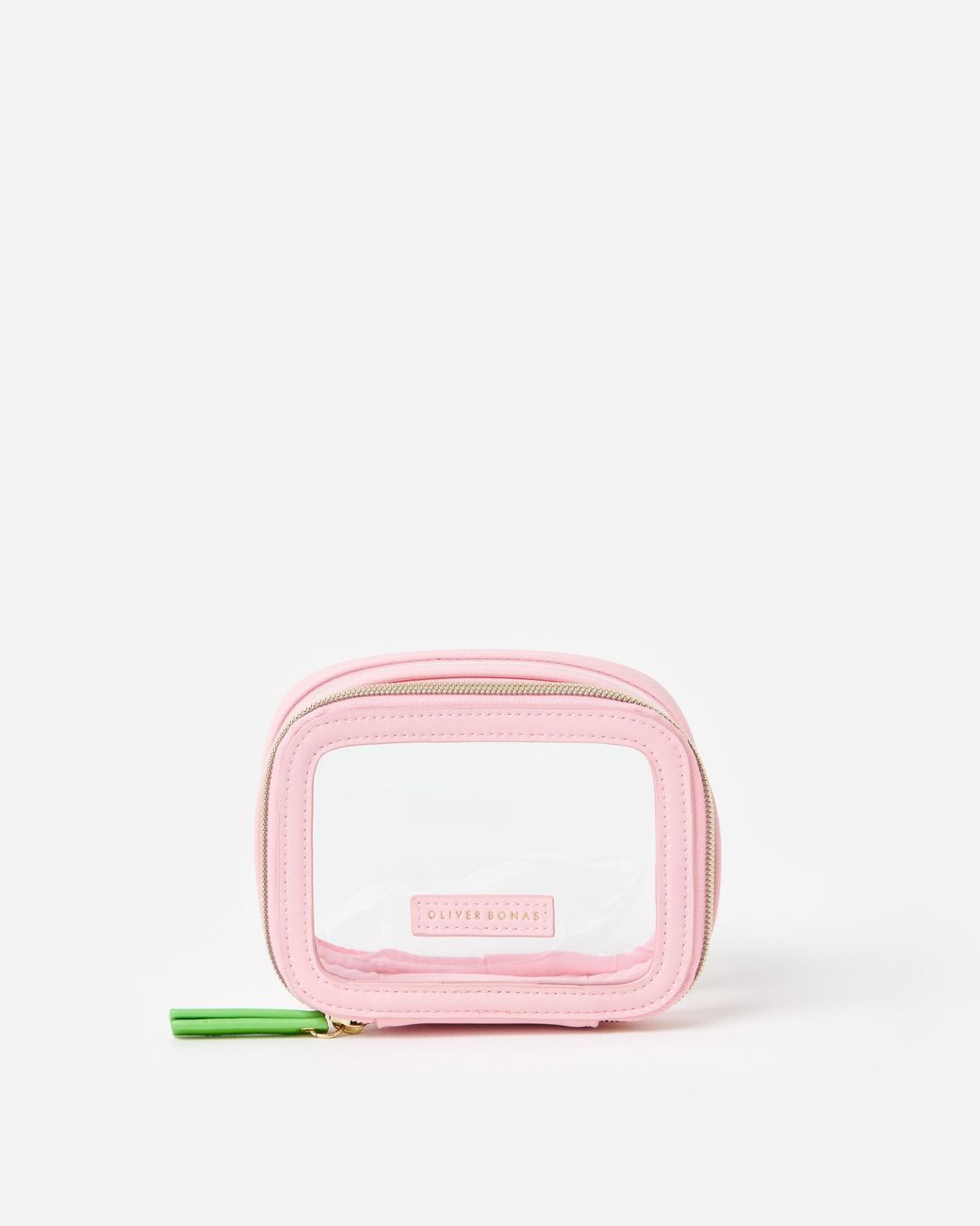 Oliver Bonas Pink Clear Travel Makeup Bag