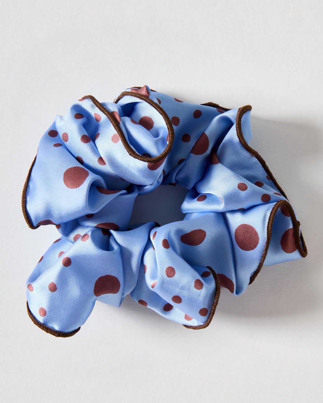 Oliver Bonas Blue Honey Polka Dot Scrunchie