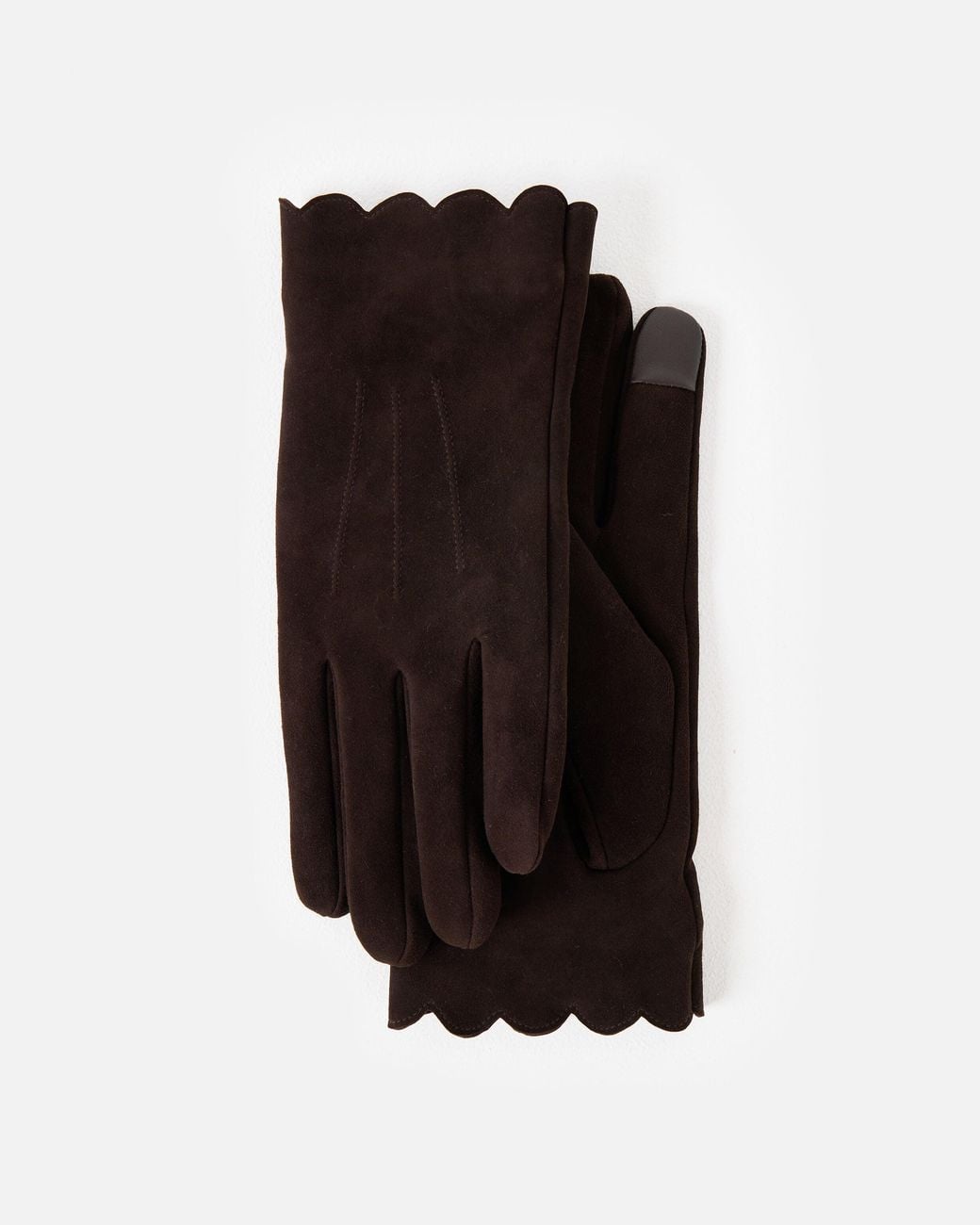 Oliver Bonas Black Dark Suede Leather Gloves