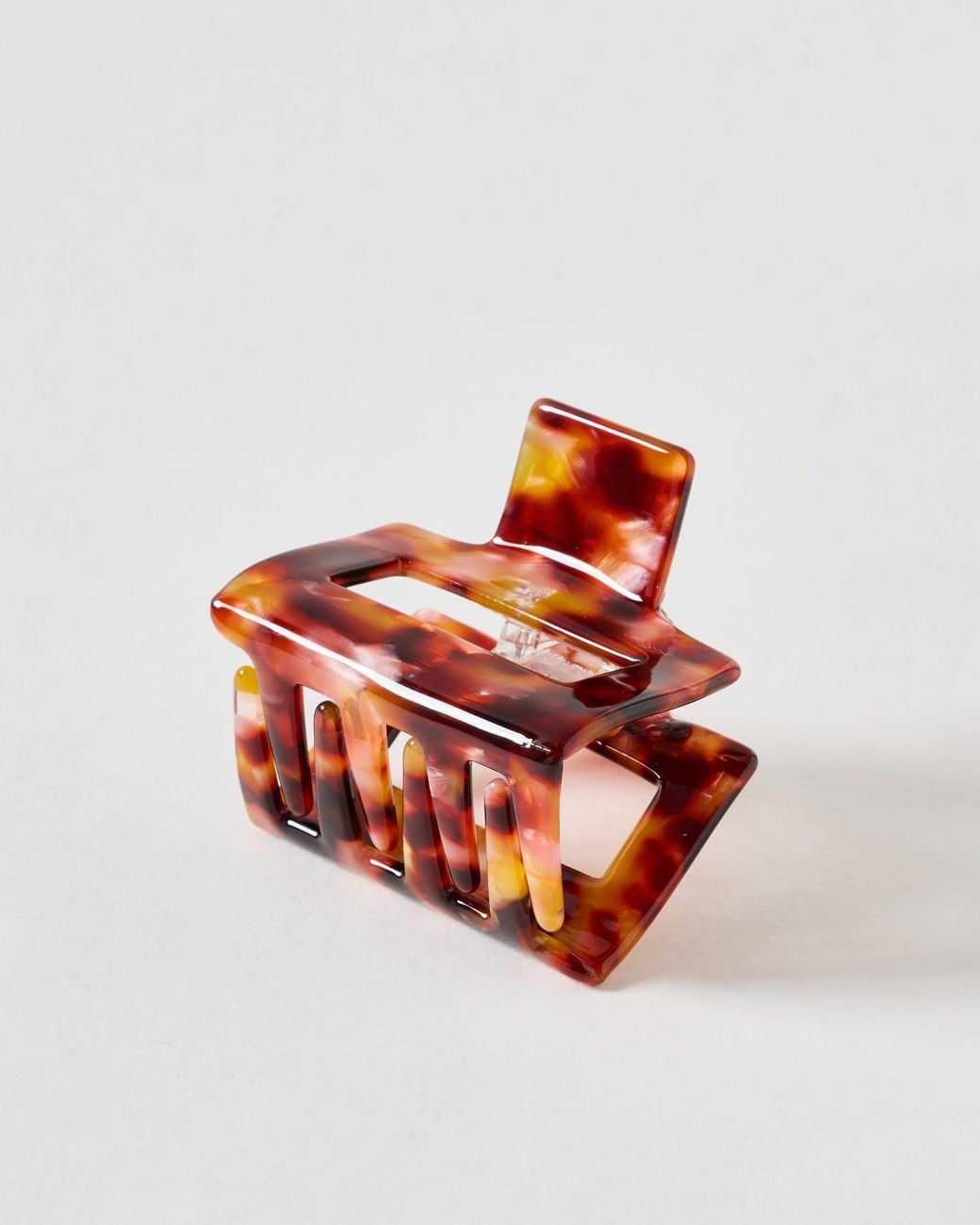 Oliver Bonas Red Naomi & Pink Square Resin Claw Clip