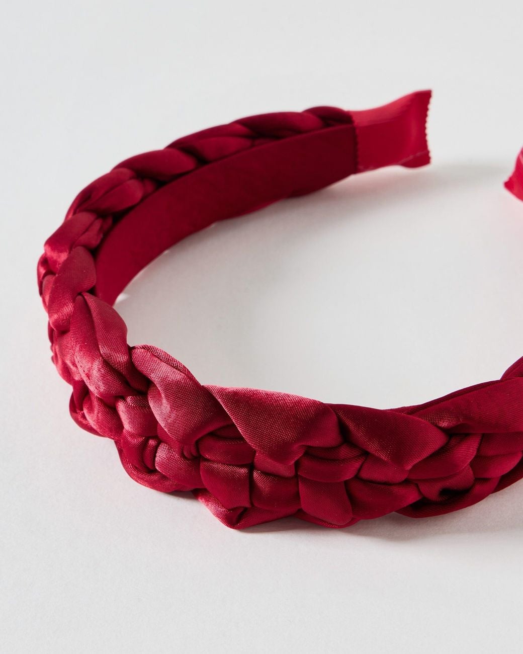 Oliver Bonas Pink Eaton Maroon Plait Headband