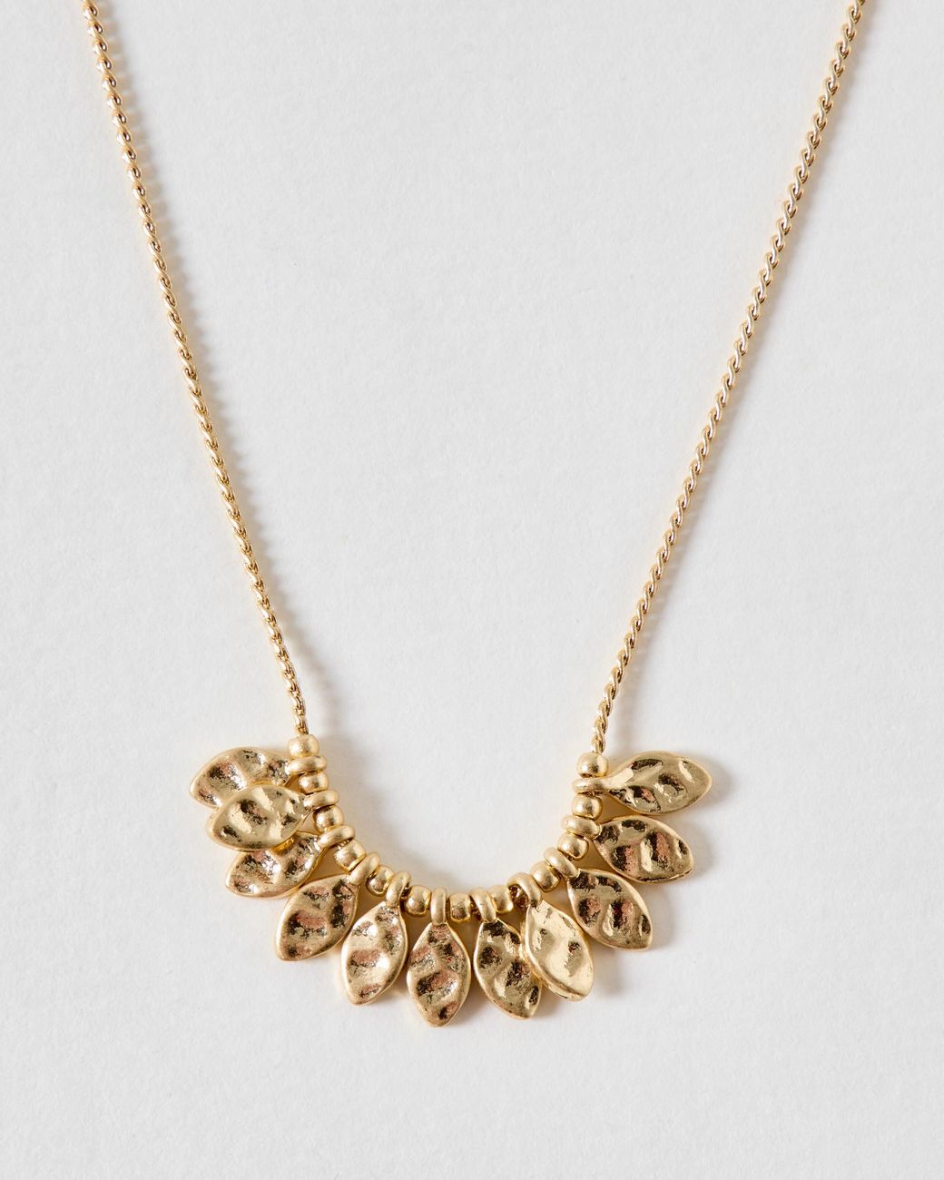 Oliver Bonas Metallic Mae Tone Cluster Charm Necklace