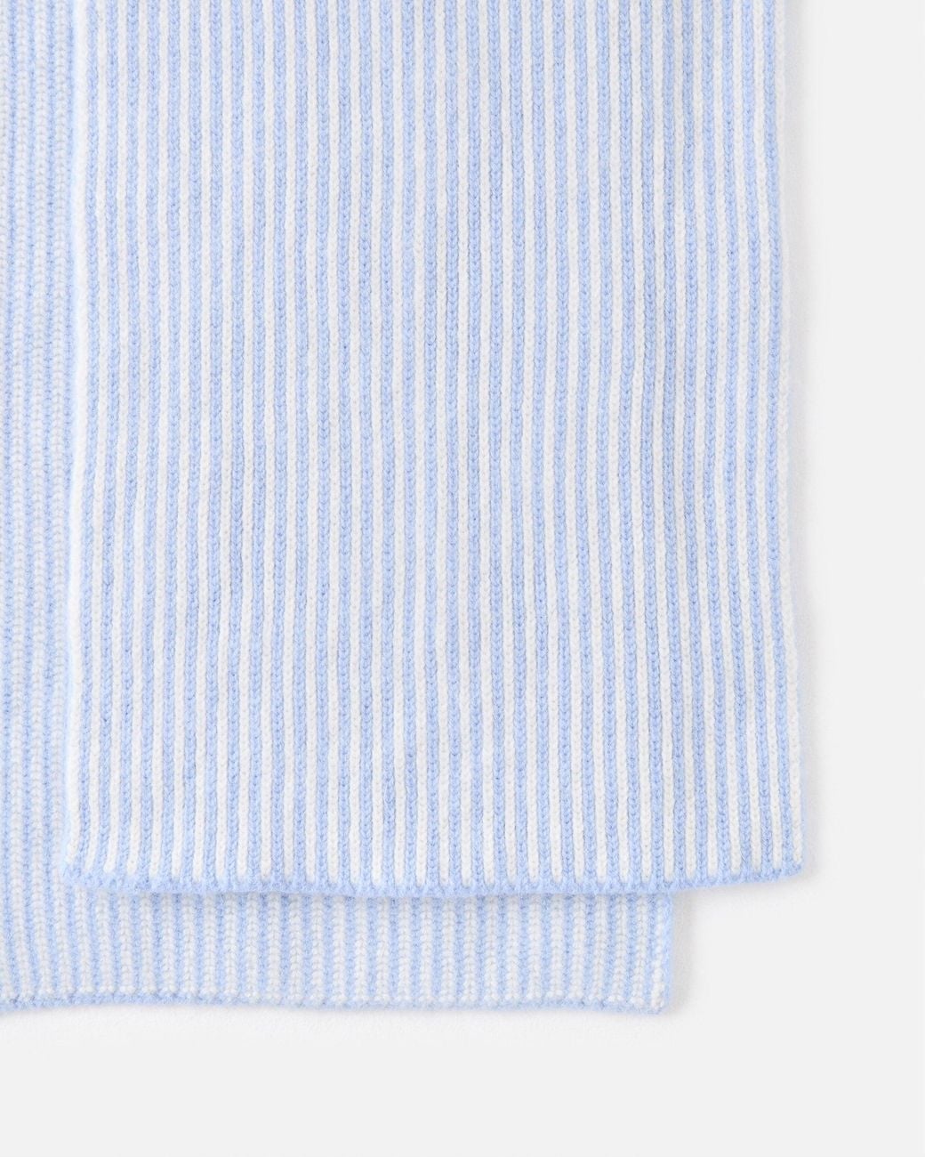 Robert Mackie Blue Kelpie & White Striped Scarf