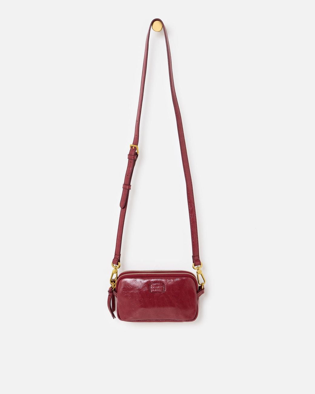 Oliver Bonas Red Naha Burgundy Crackle Crossbody Bag Medium