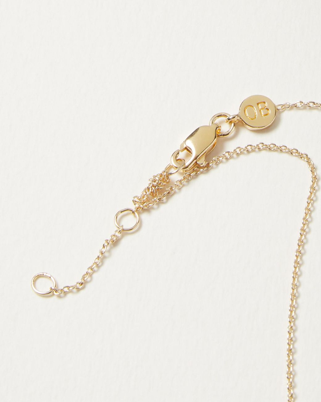 Oliver Bonas White Auden Green Onyx & Drop Pendant Necklace