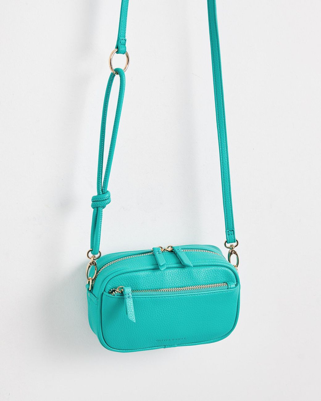 Oliver Bonas Sabina Turquoise Mini Camera Crossbody Bag in Blue