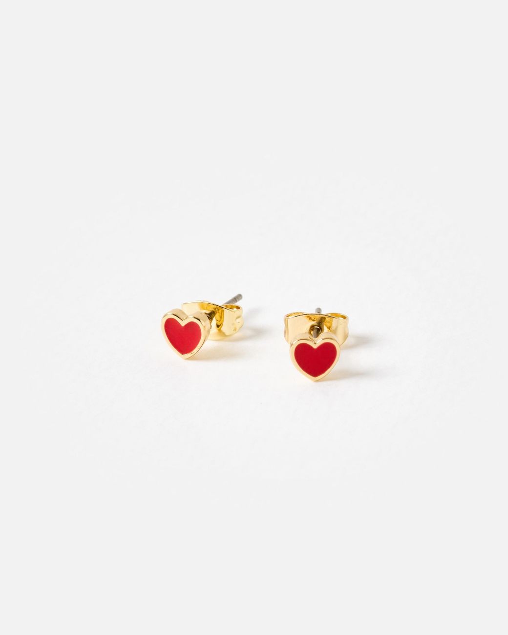 Oliver Bonas White Ottilie Tiny Heart Stud Earrings