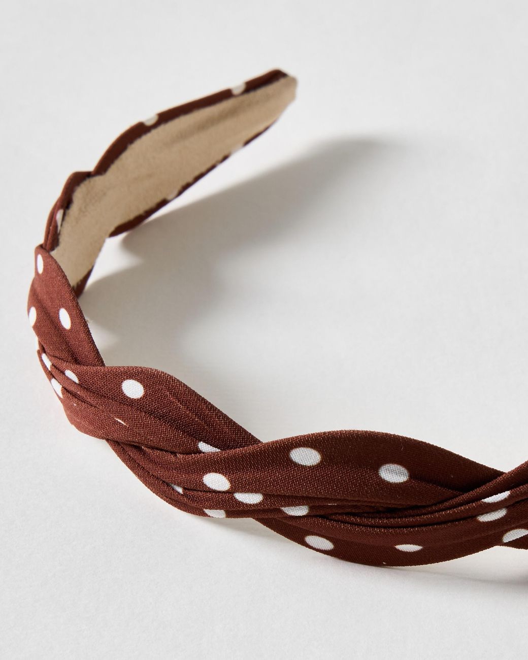 Oliver Bonas Brown Vivienne Polka Dot Thin Esmerelda Headband