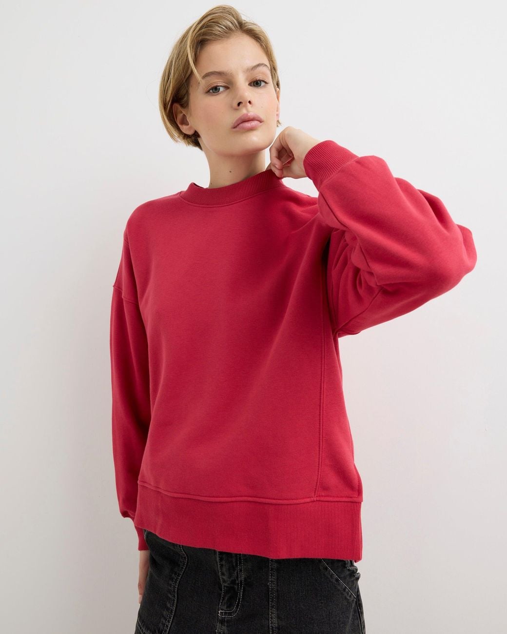 Oliver Bonas Red Drop Shoulder Sweatshirt, Size 10
