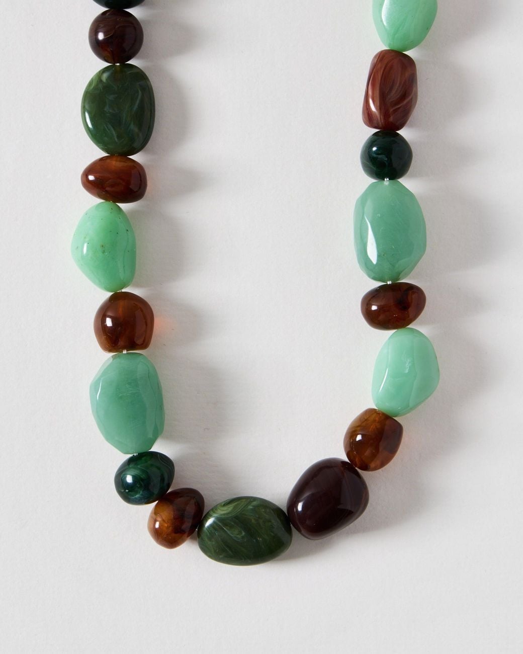 Oliver Bonas Imogen Green & Chunky Beaded Necklace