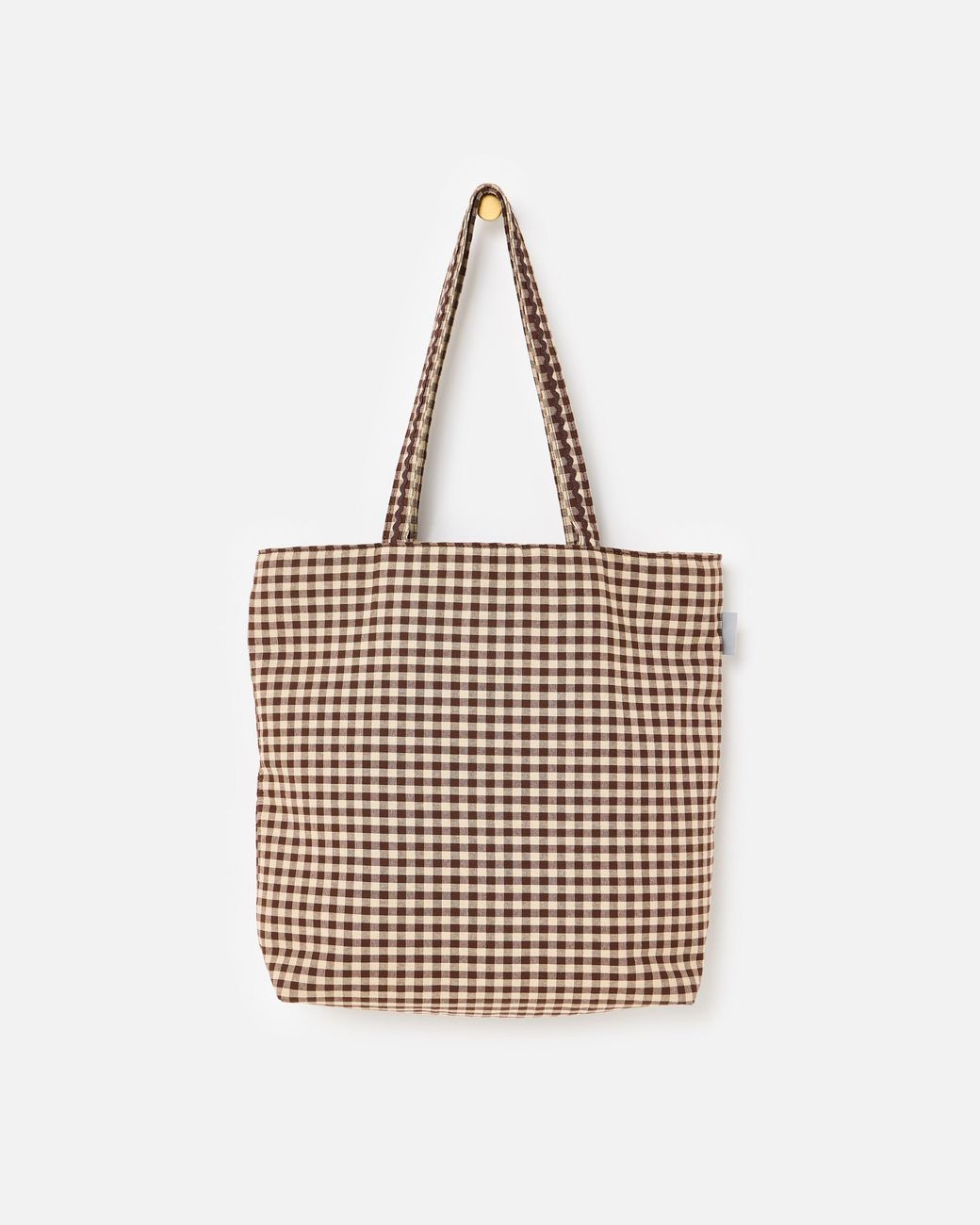 Oliver Bonas Pink & Cream Gingham Apple Fabric Tote Bag