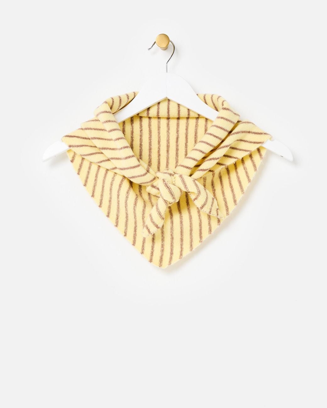Oliver Bonas Metallic Butter & Brown Striped Knitted Triangle Scarf