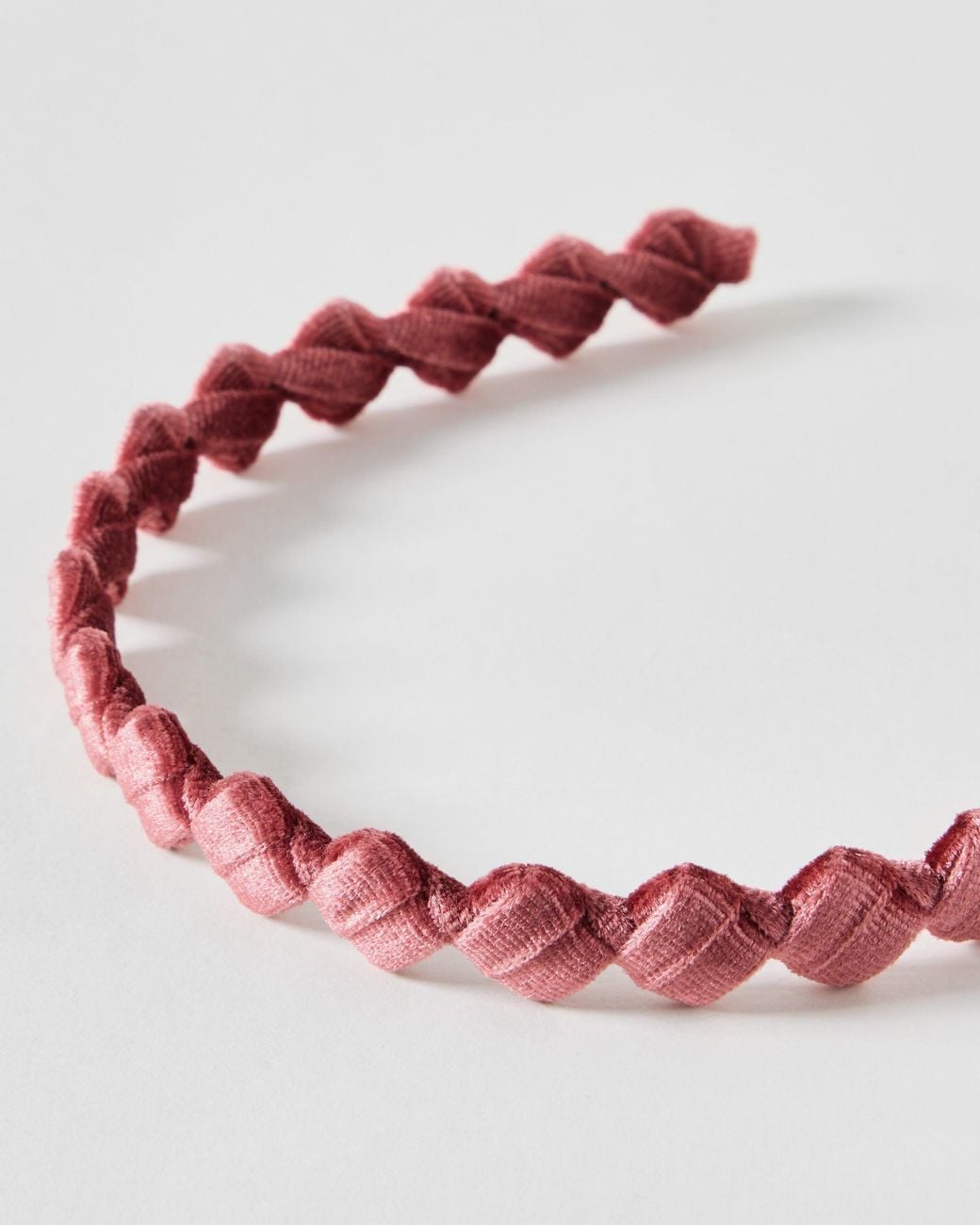 Oliver Bonas Pink Jenson Velvet Wavy Headband