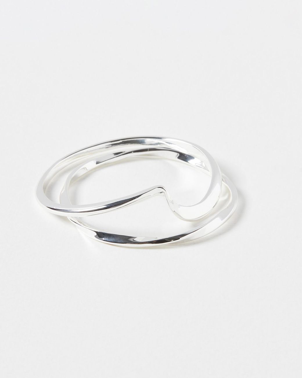 Oliver Bonas White Renata Twisted Tone Bangles Set Of Two