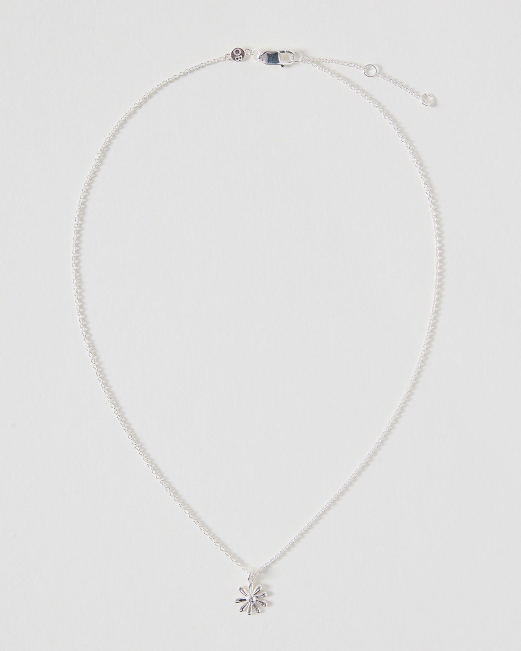 Oliver Bonas White Delilah Daisy Flower Charm Pendant Necklace