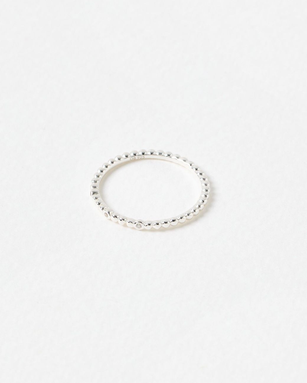 Oliver Bonas White Yara Sterling Bobble Ring