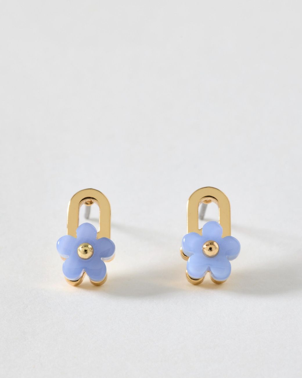 Oliver Bonas Doreen Blue Resin Flower Stud Earrings