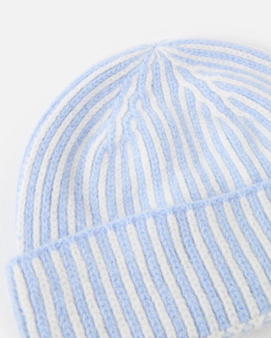 Robert Mackie Blue Kelpie & White Striped Beanie Hat