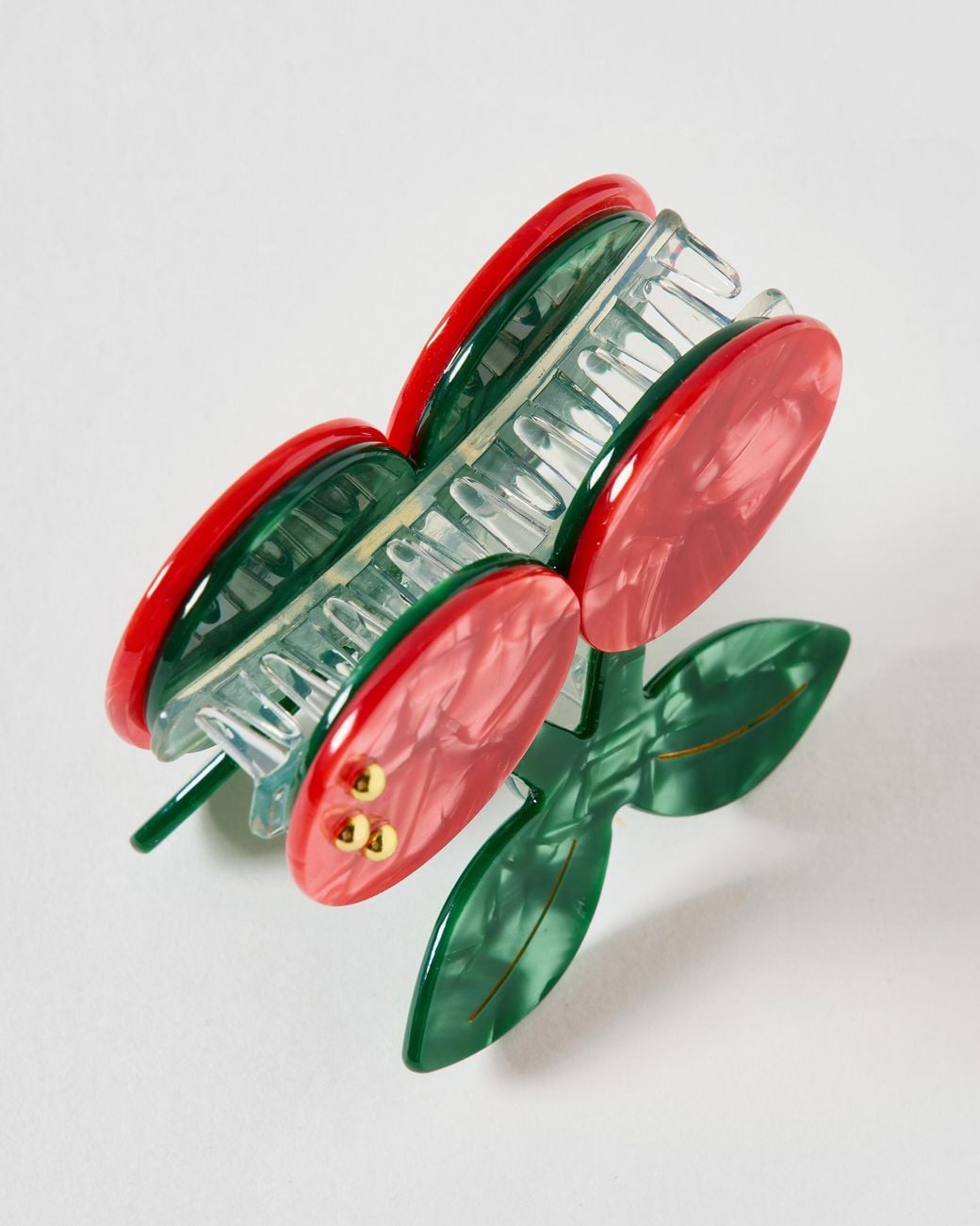Oliver Bonas Green Pip Large Cherry Hair Claw Clip