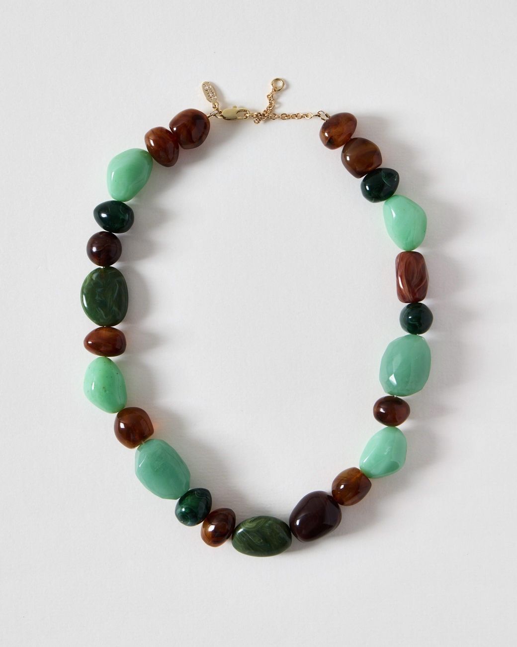 Oliver Bonas Imogen Green & Chunky Beaded Necklace