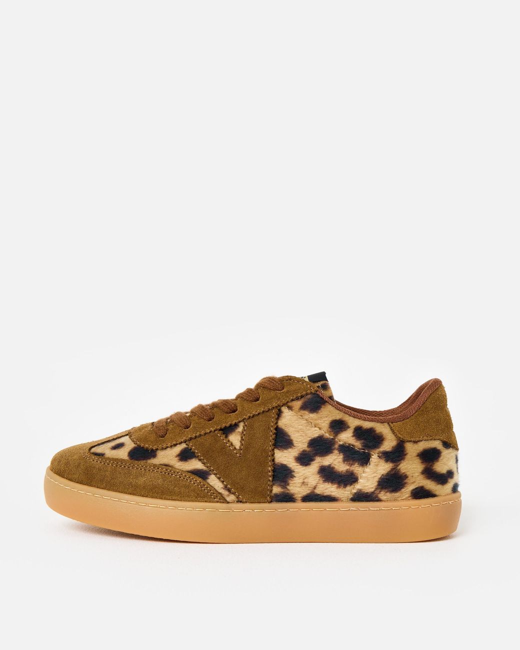 Victoria Brown Berlin Animal Print Cuero Trainers, Size 3
