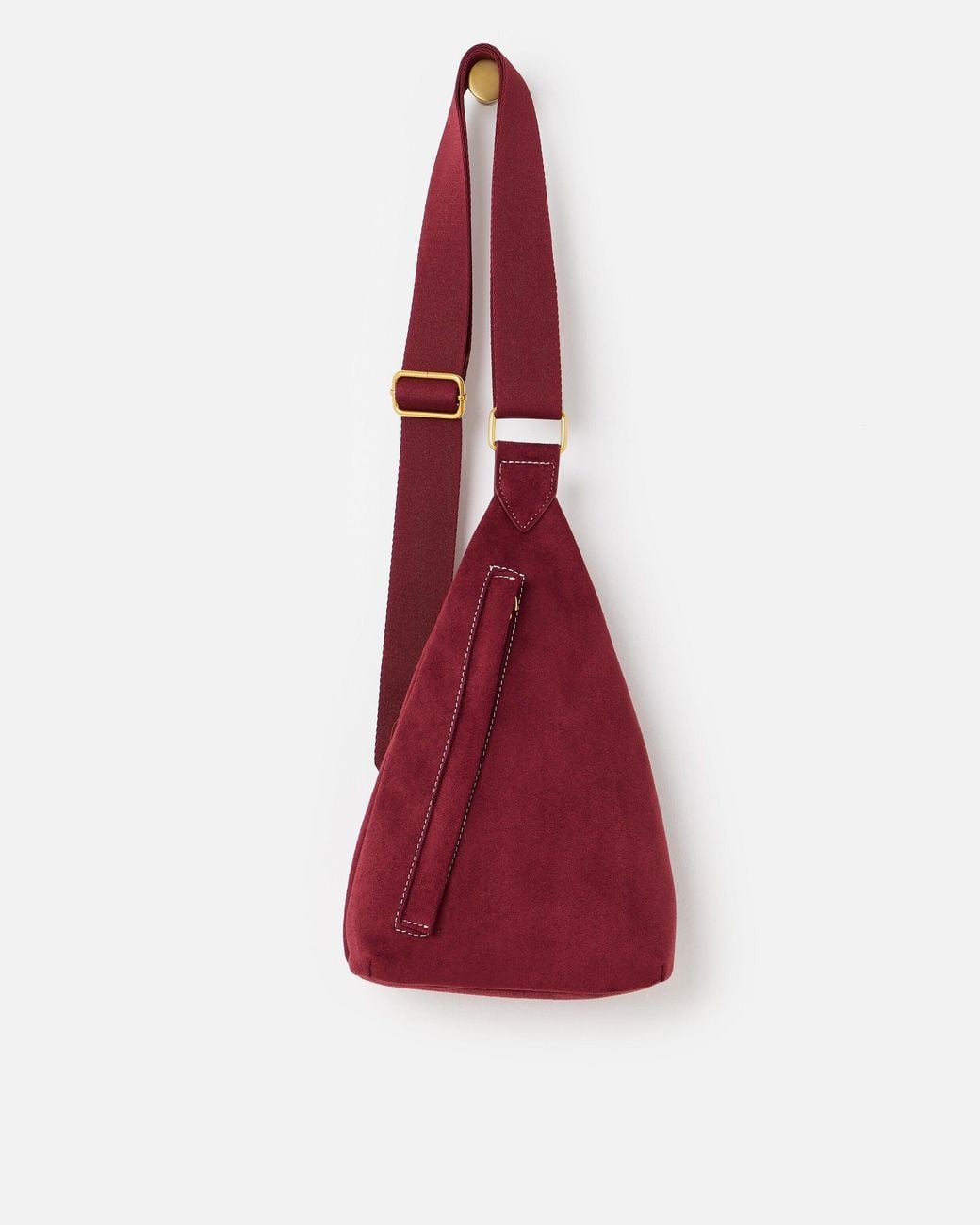 Oliver Bonas Red Brooke Burgundy Faux Suede Belt Bag