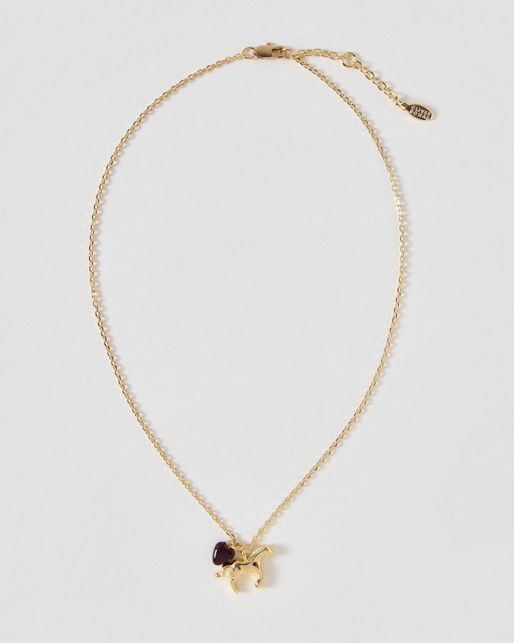 Oliver Bonas White Kit Horse Charm Pendant Necklace
