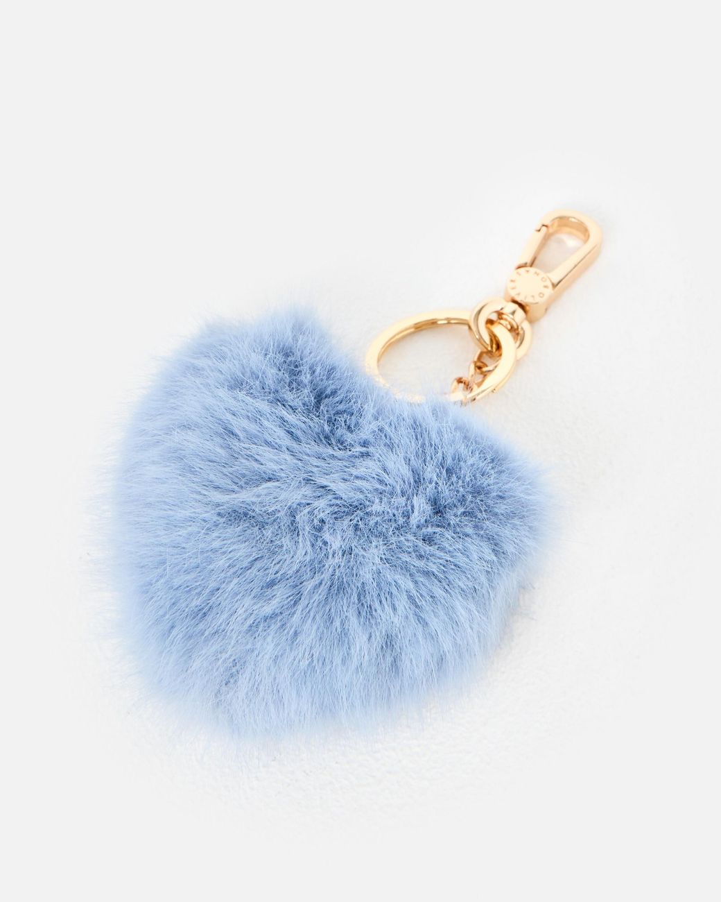 Oliver Bonas Blue Heart Faux Fur Keyring