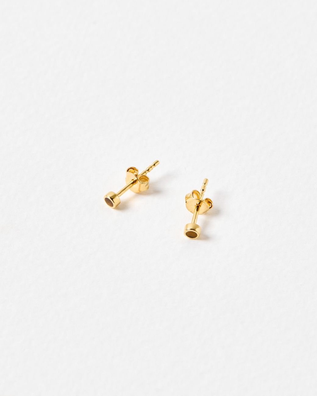 Oliver Bonas White Nettie Tiger's Eye Mini Stud Earrings