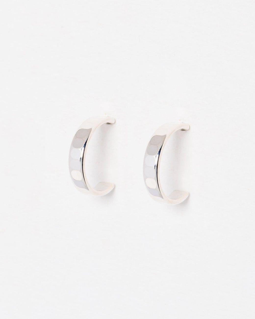 Oliver Bonas White Donna Disco Faceted Hoop Earrings