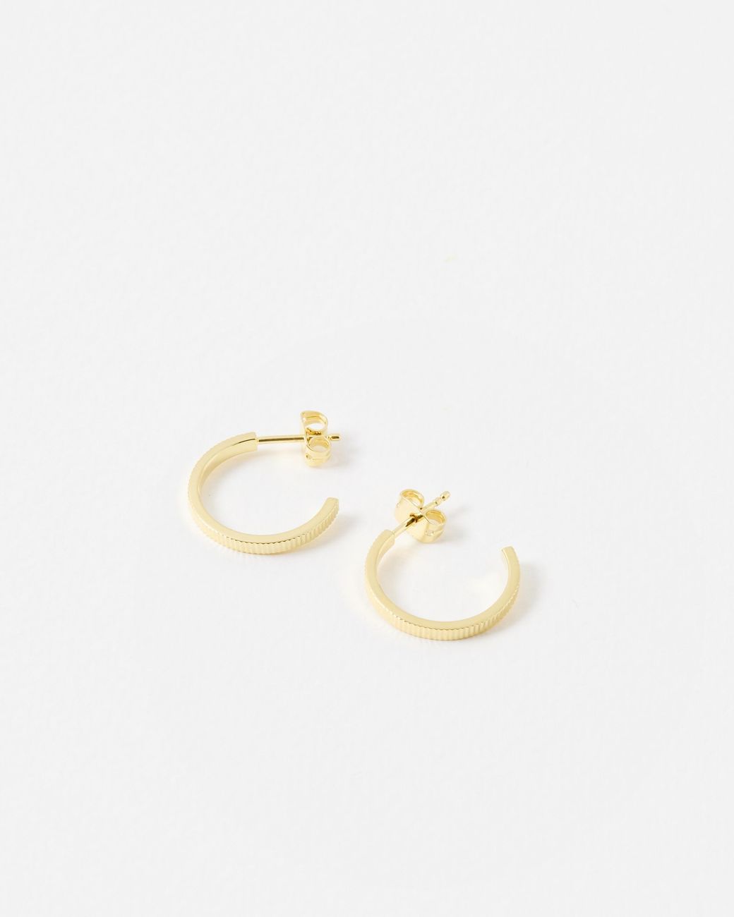 Oliver Bonas White Anita Ridged Hoop Earrings