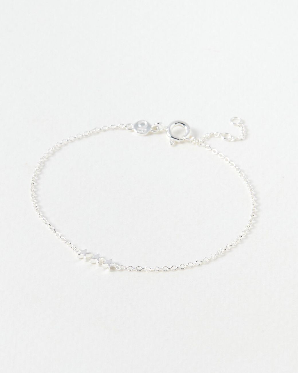 Oliver Bonas White Triple Star Chain Bracelet