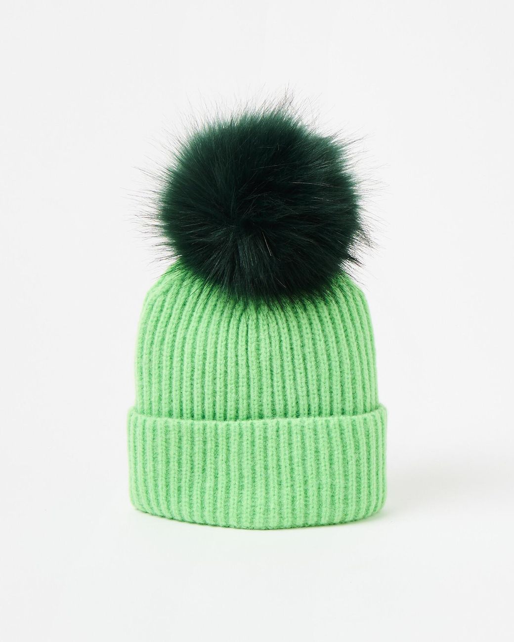 Oliver Bonas Green Light Knitted Pom Pom Bobble Hat