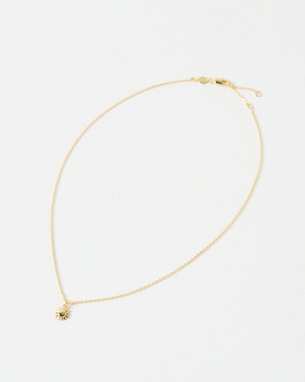 Oliver Bonas White Elio Sun Charm Pendant Necklace